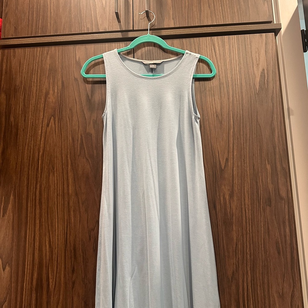 Light Blue Sleeveless Swing Dress